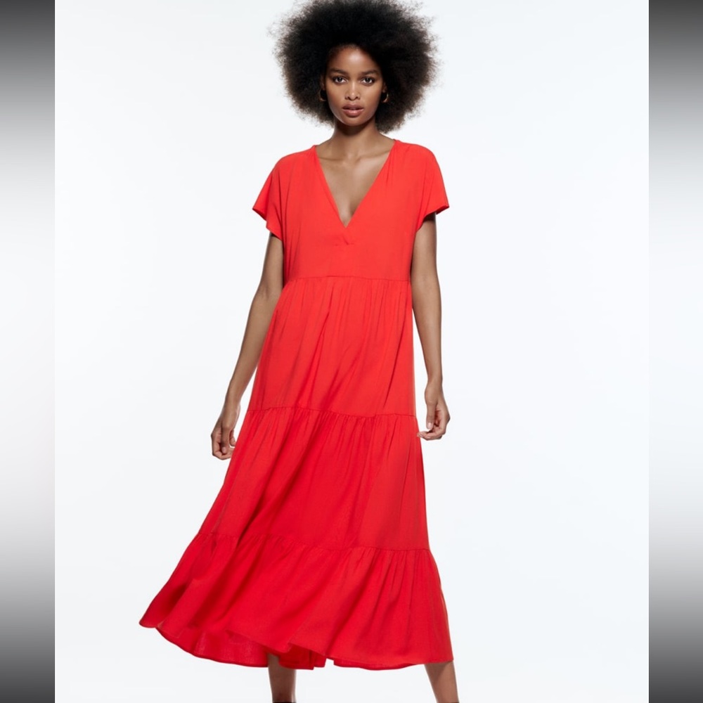 Zara Tiered Midi Dress